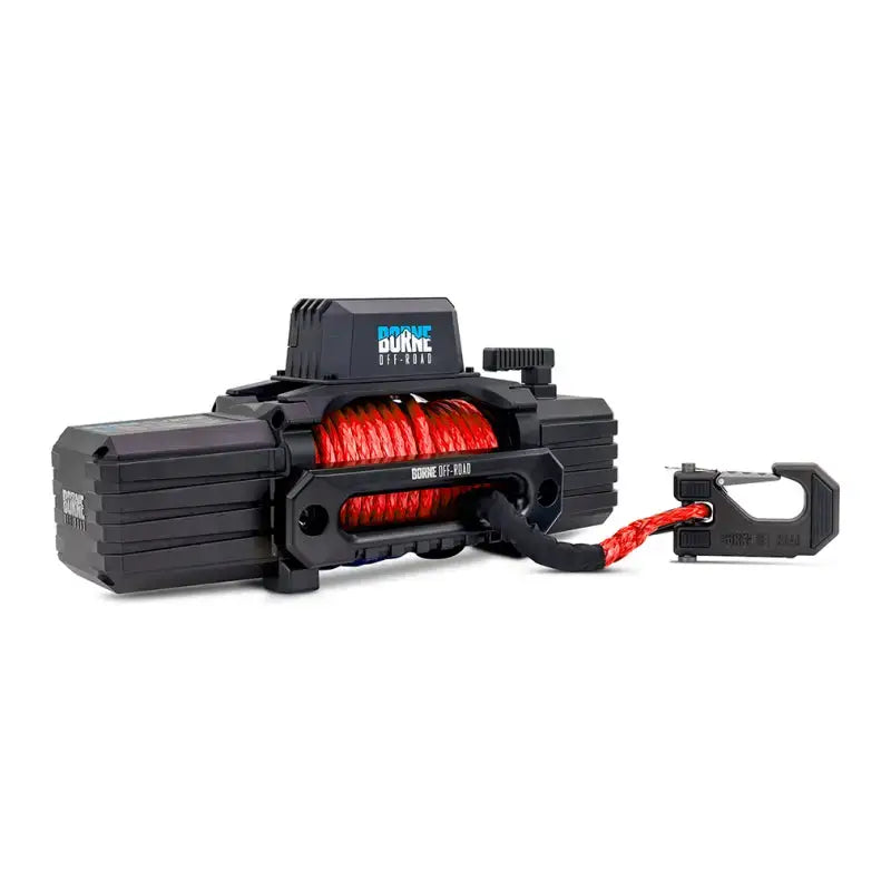 Borne Off-Road 12K Winch - Red Synthetic Rope - Winches & Hitches