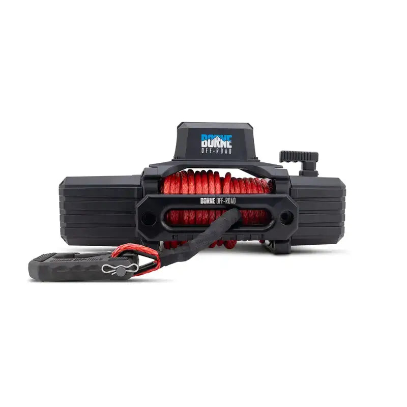 Borne Off-Road 12K Winch - Red Synthetic Rope - Winches & Hitches