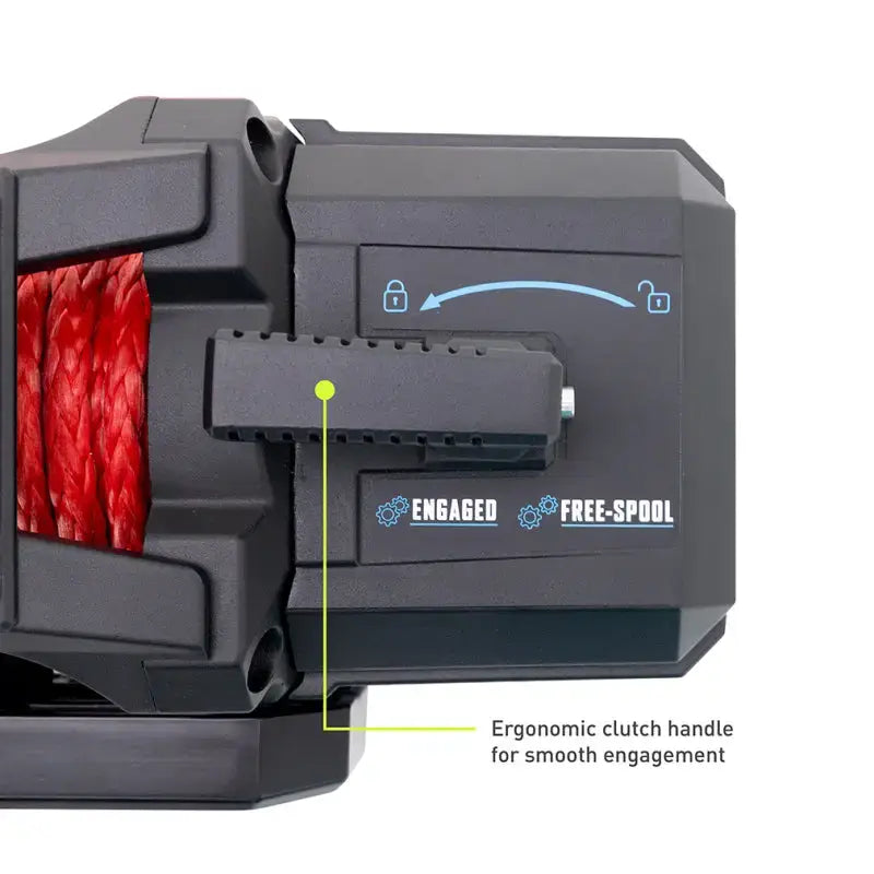 Borne Off-Road 12K Winch - Red Synthetic Rope - Winches & Hitches