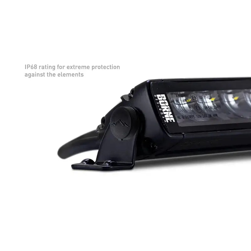 Black LED light bar single row straight for off-road trucks in Borne Off-Road Light Bar Single Row Straight 40in