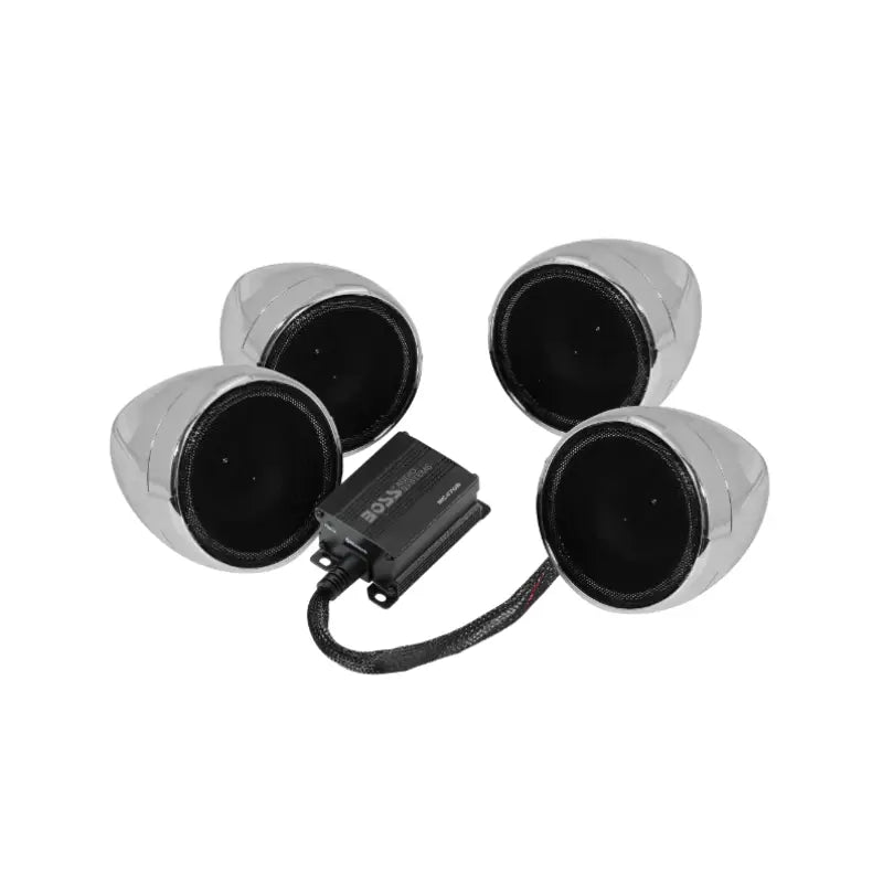 Boss Audio MC470B Boss Audio Systems Motorcycle Speaker Amplifier/ Bluetooth/ 3in Speakers Pair- Chrome