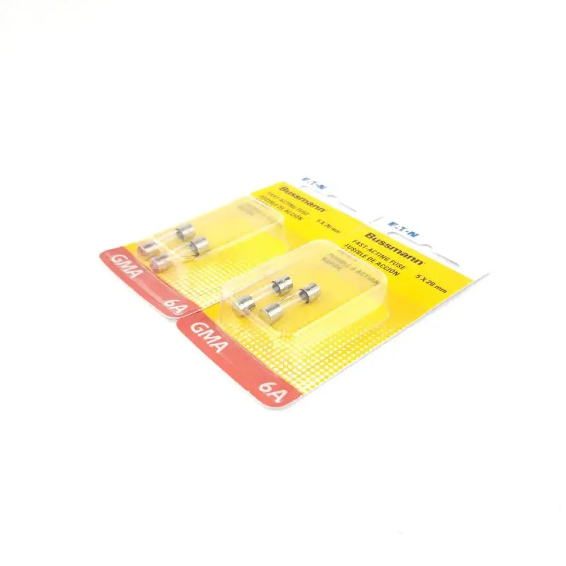 Two packs of 6A Bussmann fast acting fuse for reliable circuit protection
