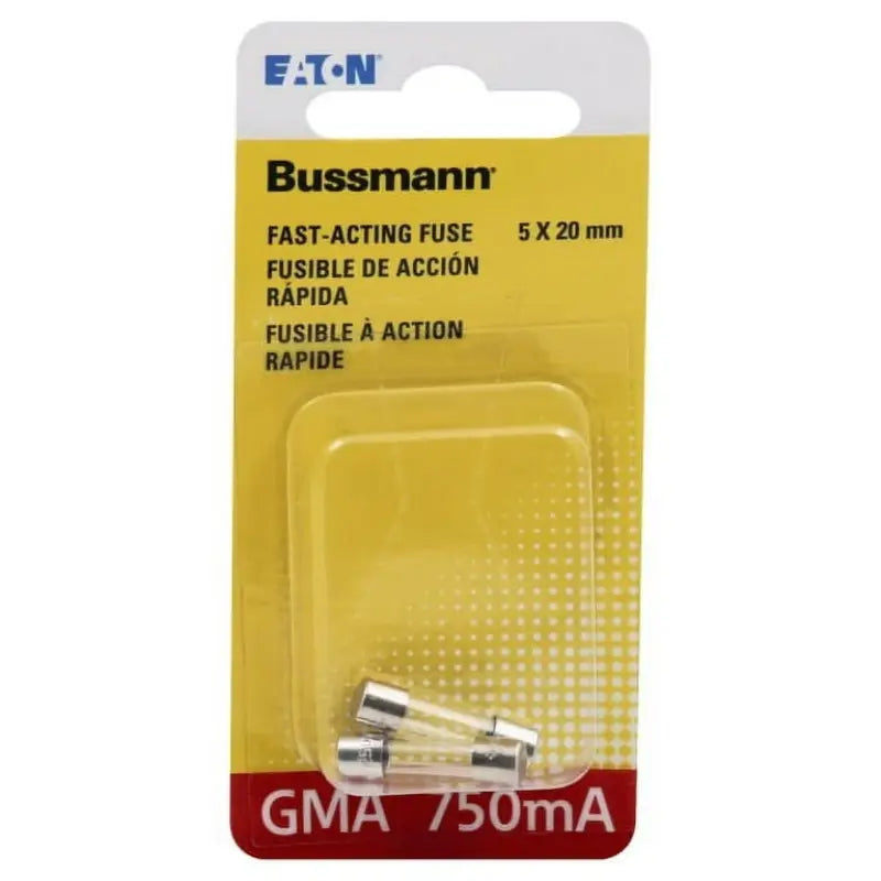 Bussmann BP GMA 750MA fast acting fuse for reliable circuit protection