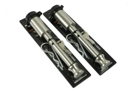 BPLP2 Bulletproof Set Of (2) 5/8' Locking Pins in packaging, showcasing durable construction and keys for secure locking.