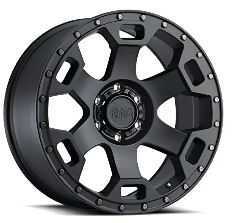 Matte black rugged wheel with multi-spoke design for Gauntlet MT BLK 20x9 5x150 trucks