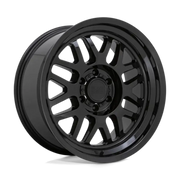 Gloss black alloy wheel showcasing the sleek Mesa Gloss Black 18x9 Wheel by Wheel Pros