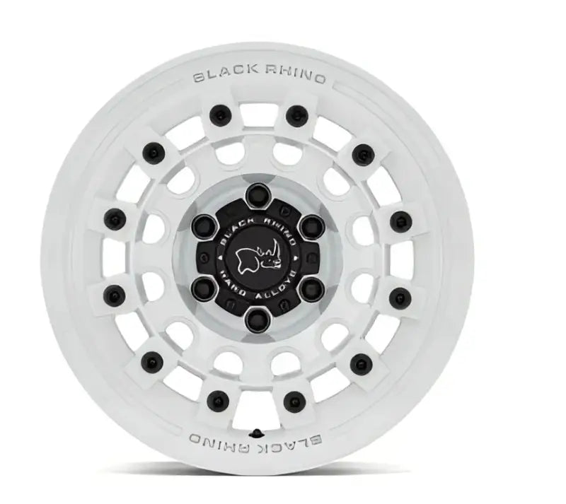 White multi-spoke BR004 Wheel Pros 17X8 with black lug nuts and cap