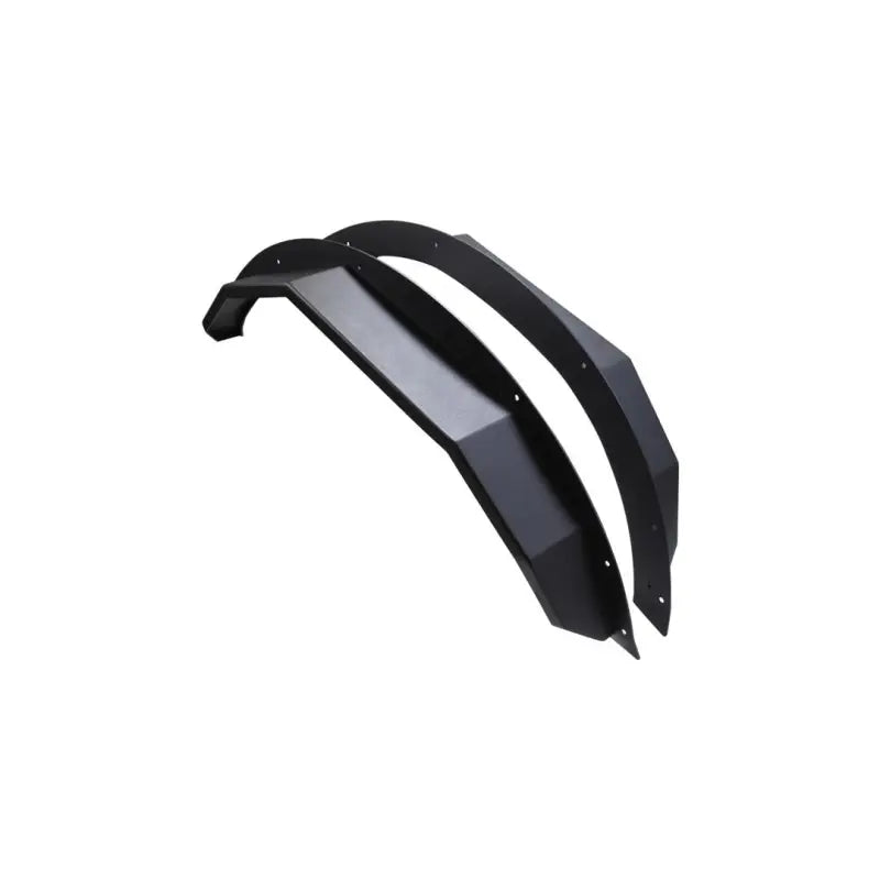 Black fender flares on BR008T Trailfx Bronco rear angle tube fender setup