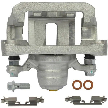 Silver brake caliper OE replacement with installation hardware for easy install