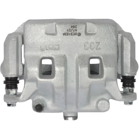 Silver-colored brake caliper OE replacement with installation hardware for easy fit