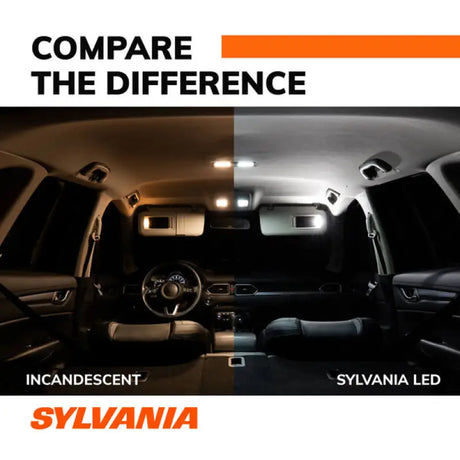 Car interior lighting comparison featuring Brake Light Bulb LED 921 Cool White set