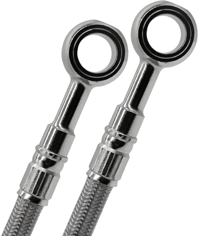Braided stainless steel brake lines with banjo fittings for Line Sil Yam brake lines