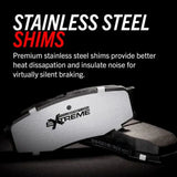 Brake Pad FMSI Number D1100; Carbon-Fiber Ceramic Pads; Set Of 4; With Premium Stainless Steel Hardware - Truck &