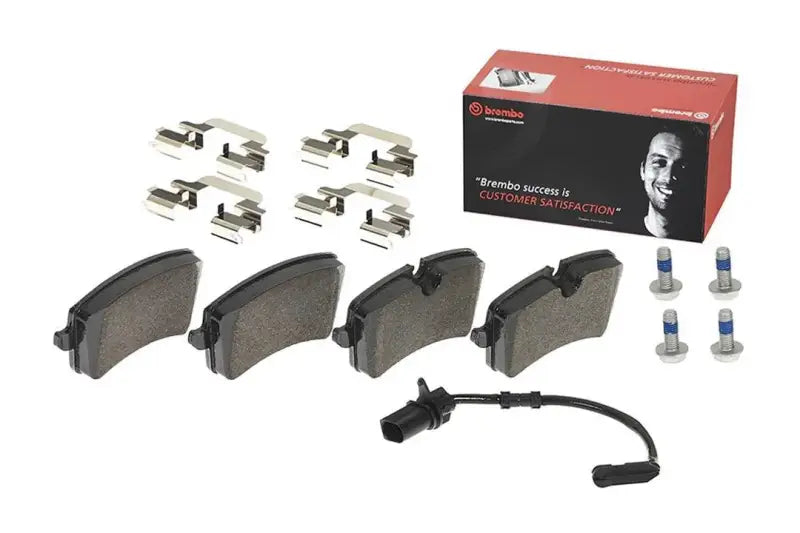 Brake Pad FMSI Number D1547-8755; Low-Metallic; Set Of 4; With Hardware/ Brake Caliper Screws - RV and Auto Parts