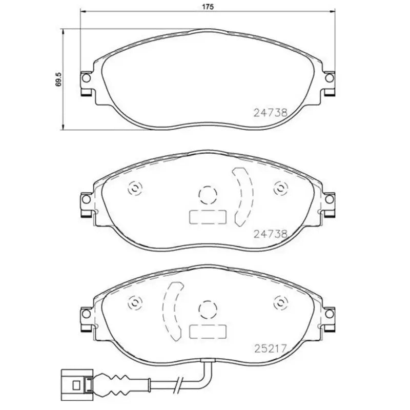 Brake Pad FMSI Number D1633-8849; Low-Metallic; Set Of 4; With Brake Caliper Screws - RV and Auto Parts