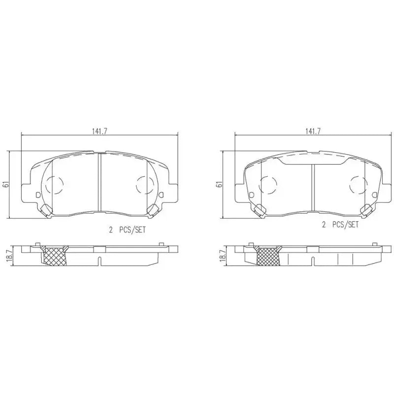 Brake Pad FMSI Number D1640-8982; Ceramic; Set Of 4; With Hardware - RV and Auto Parts