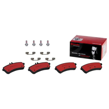 Brake Pad FMSI Number D1681-8911; Ceramic; Set Of 4; With Hardware/ Brake Caliper Screws - RV and Auto Parts
