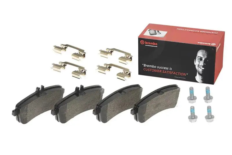 Brake Pad FMSI Number D1681-8911; Low-Metallic; Set Of 4; With Hardware/ Brake Caliper Screws - RV and Auto Parts
