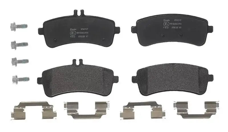 Brake Pad FMSI Number D1681-8911; Low-Metallic; Set Of 4; With Hardware/ Brake Caliper Screws - RV and Auto Parts