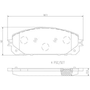 Brake Pad FMSI Number D1709-8932; Ceramic; Set Of 4; With Hardware - RV and Auto Parts