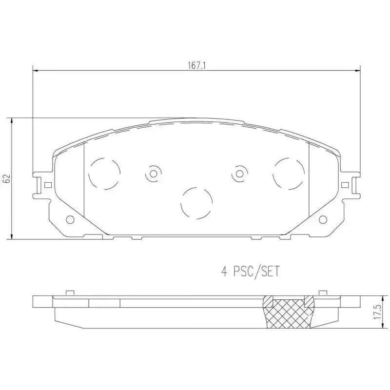 Brake Pad FMSI Number D1709-8932; Ceramic; Set Of 4; With Hardware - RV and Auto Parts