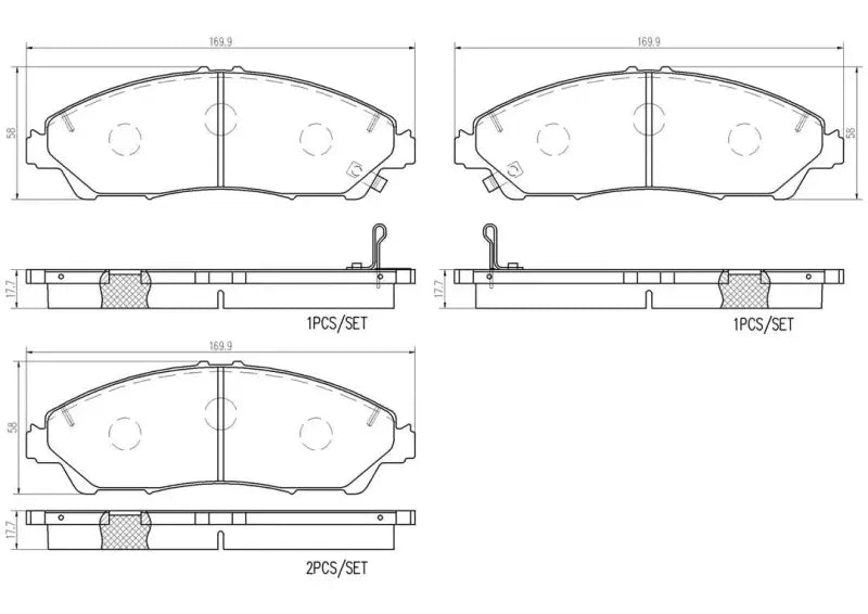 Brake Pad FMSI Number D1723-8396; Ceramic; Set Of 4 - RV and Auto Parts