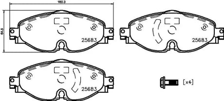 Brake Pad FMSI Number D1760-8989; Ceramic; Set Of 4; With Brake Caliper Screws - RV and Auto Parts
