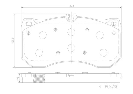 Brake Pad FMSI Number D1781-9010; Ceramic; Set Of 4; With Hardware - RV and Auto Parts