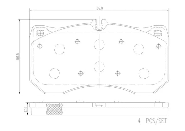 Brake Pad FMSI Number D1781-9010; Ceramic; Set Of 4; With Hardware - RV and Auto Parts