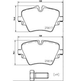 Brake Pad FMSI Number D1892-9120; Low-Metallic; Set Of 4; With Caliper Screws - Truck & Automotive