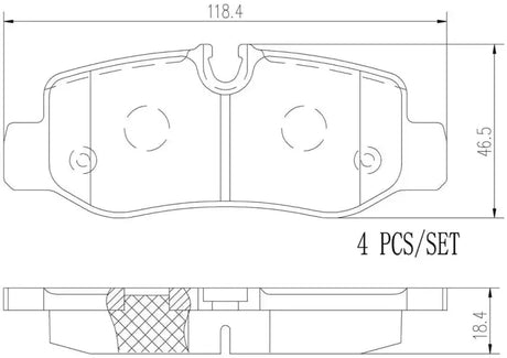 Brake Pad FMSI Number D1893-9121; Ceramic; Set Of 4 - RV and Auto Parts