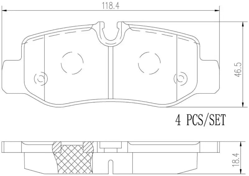 Brake Pad FMSI Number D1893-9121; Ceramic; Set Of 4 - RV and Auto Parts