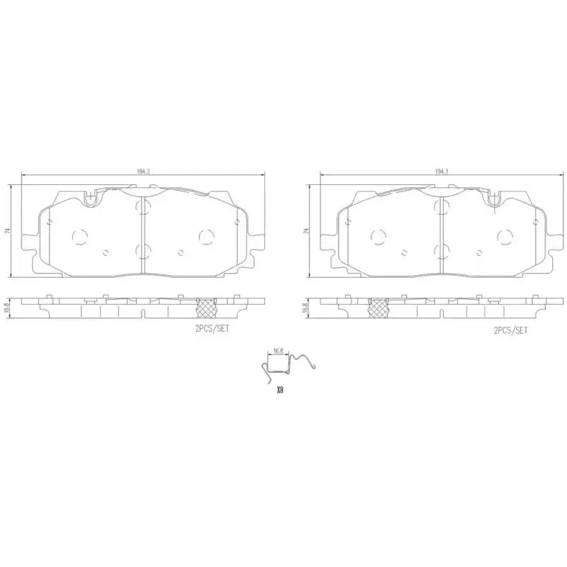 Brake Pad FMSI Number D1894-9122; Ceramic; Set Of 4; With Hardware - RV and Auto Parts