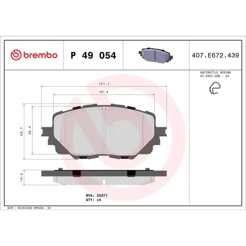 Brake Pad FMSI Number D1903-9130; Low-Metallic; Set Of 4; With Hardware - RV and Auto Parts