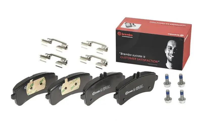 Brake Pad FMSI Number D1907-9136; Low-Metallic; Set Of 4; With Hardware/ Brake Caliper Screws - RV and Auto Parts