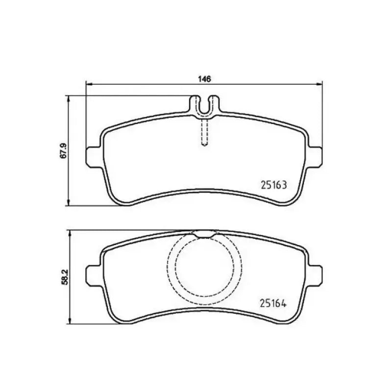 Brake Pad FMSI Number D1907-9136; Low-Metallic; Set Of 4; With Hardware/ Brake Caliper Screws - RV and Auto Parts