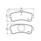 Brake Pad FMSI Number D1907-9136; Low-Metallic; Set Of 4; With Hardware/ Brake Caliper Screws - RV and Auto Parts