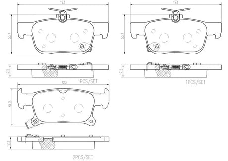 Brake Pad FMSI Number D1923-9148; Ceramic; Set Of 4; With Hardware - RV and Auto Parts
