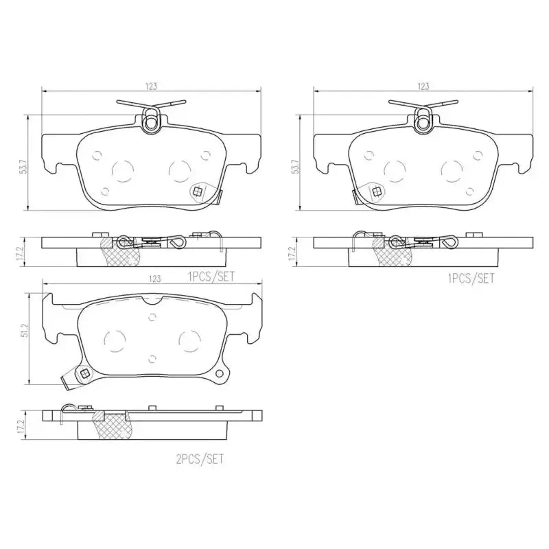 Brake Pad FMSI Number D1923-9148; Ceramic; Set Of 4; With Hardware - RV and Auto Parts