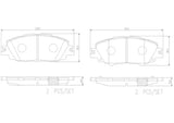 Brake pad diagram with dimensions for Brake Pad FMSI Number D2176-9421 ceramic set