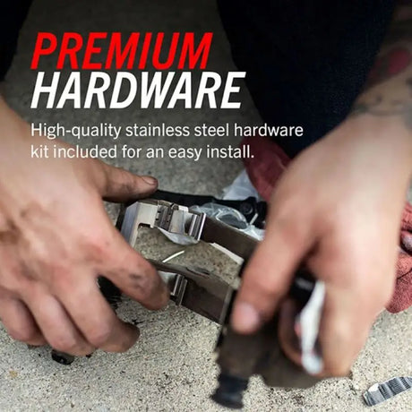 Installing brake hardware on ceramic brake pads for improved stopping power