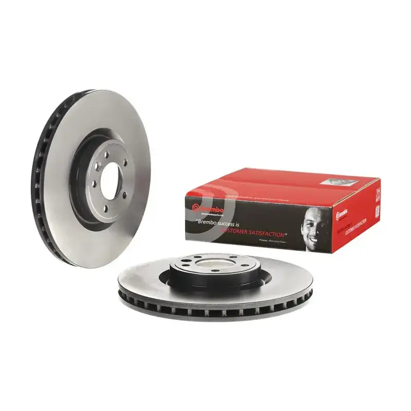 Brembo brake rotor vented one piece design in packaging, high carbon cast iron material