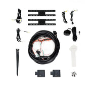 BrandMotion RDBS1600 black coiled wiring harness with exposed red, green, white wires for blind spot detection kit