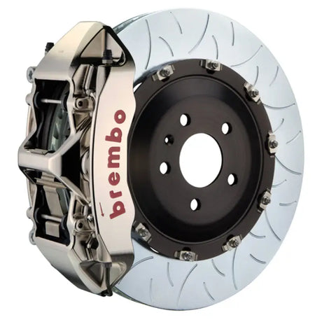 Shiny Brembo GTR BBK brake assembly with nickel plated piston billet380x34 2pc rotor