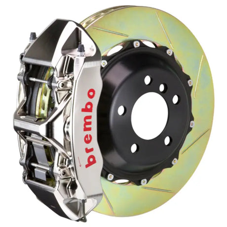 Shiny Brembo GTR BBK with billet 355x32 2pc rotor and slotted brake assembly