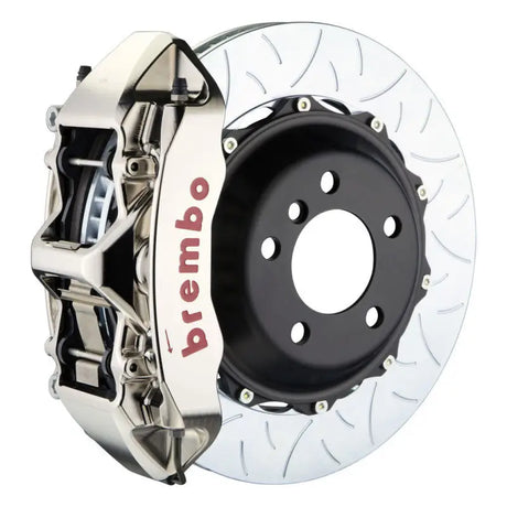 Shiny Brembo GTR BBK brake assembly with billet 355x32 2pc slotted rotor