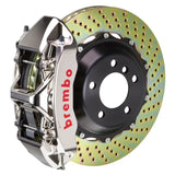 Shiny Brembo GTR BBK brake assembly with piston billet 380x32 on front of BMW 5-Series