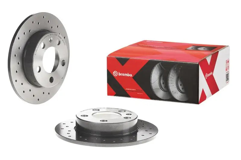 Brembo 10-13 Audi A3/15-16 A3/12-17 VW Beetle Front Premium Xtra Cross Drilled UV Coated Rotor - Truck & Automotive