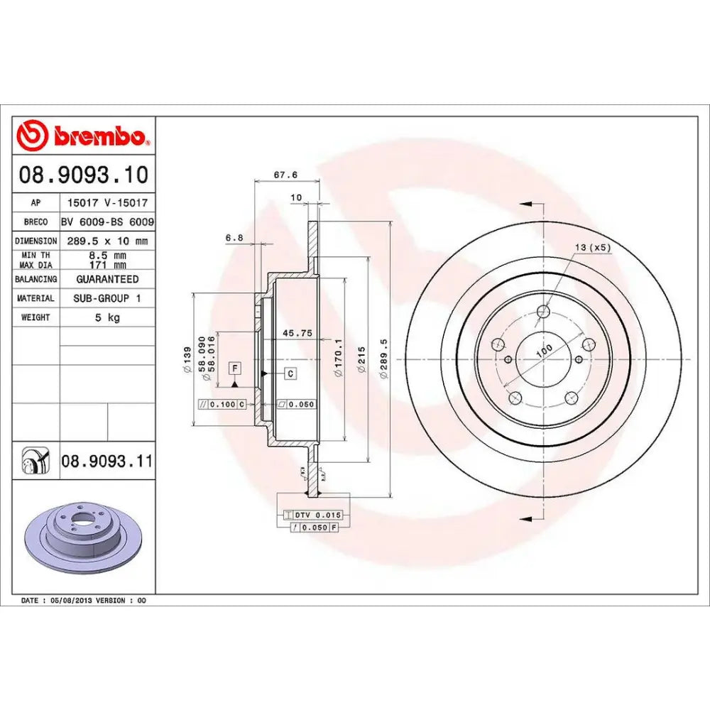 Brembo Components Not Hazardous To Health Brake Rotor 08909311C02 - Disc