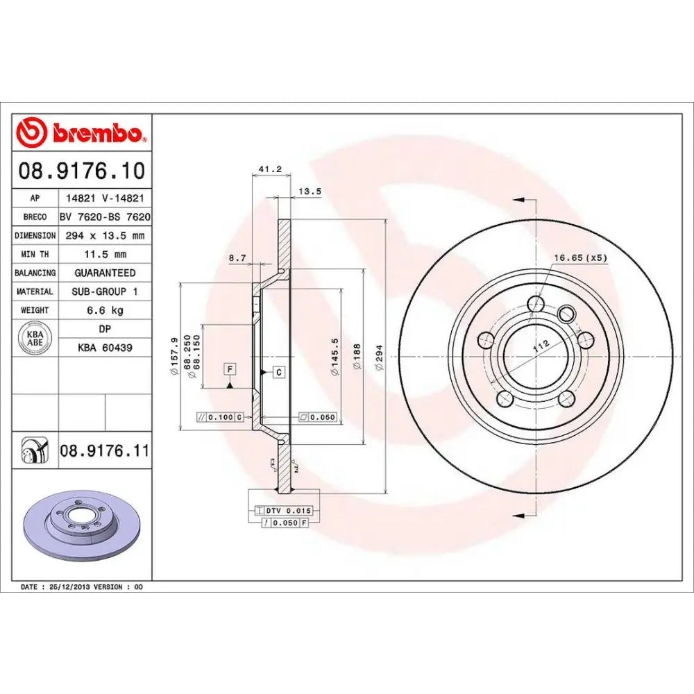 Brembo Components Not Hazardous To Health Brake Rotor 08917611C02 - Disc